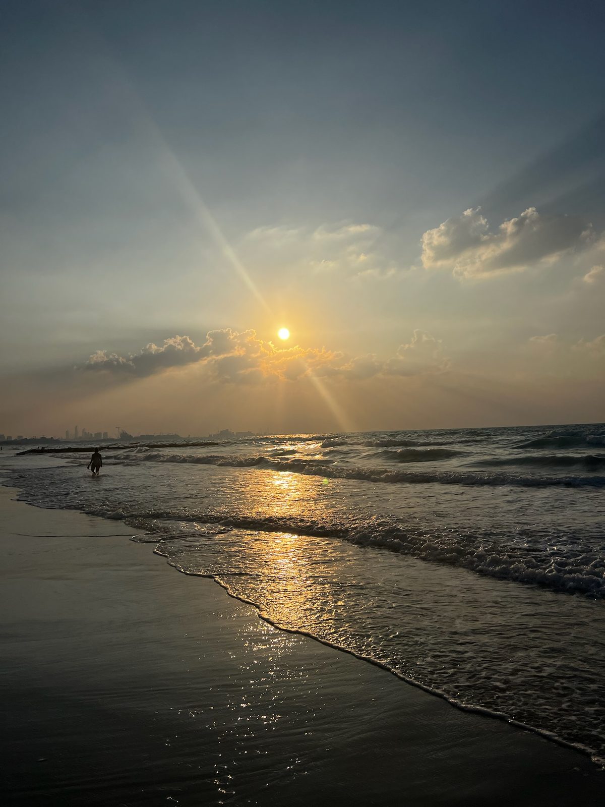 Sunset over the sea in Dubai